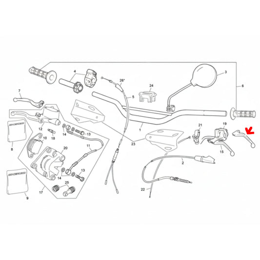 Levier d’embrayage Sherco SE/SM 50 - noir