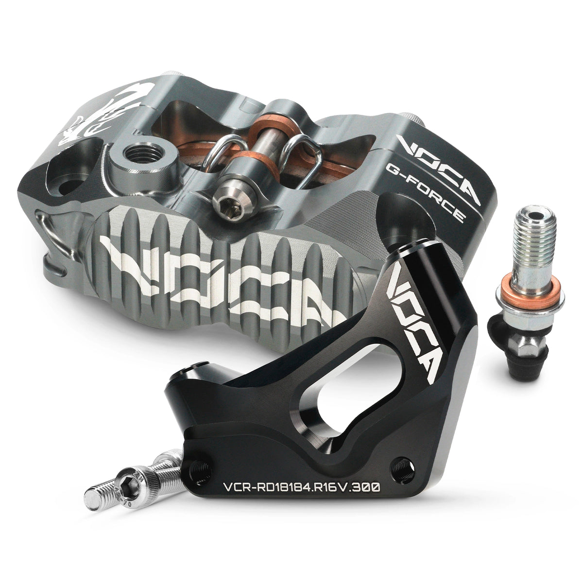 Kit de fixation + étrier de frein VOCA Racing Sherco fourche R16V d=300mm