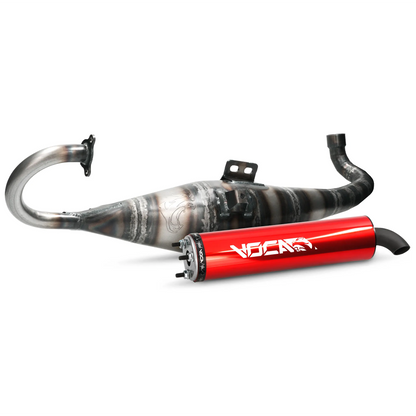 Escape Voca Racing Road-Race 70 V2 Minarelli horizontal silenciador rojo