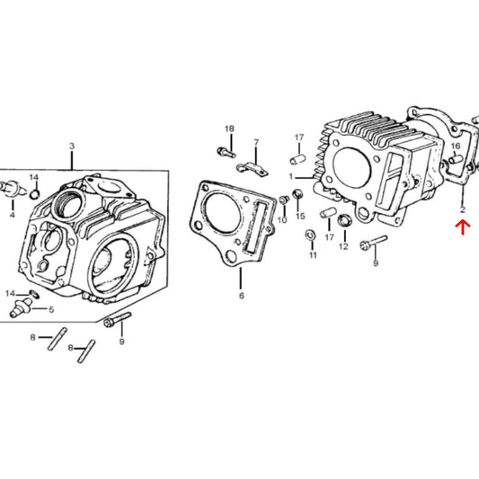 Joint de cylindre Pitbike moteur semi-automatique 88 ZF