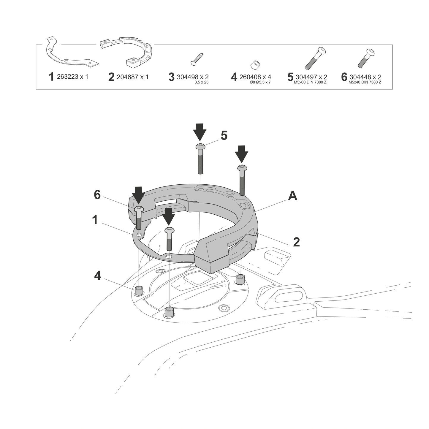 Fixação de bolsa de depósito Click System Shad Bmw R1300GS ADVENTURE 25-26 