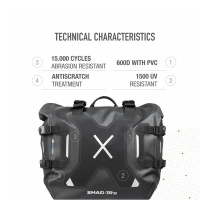 Plastic bags waterproof side cases Shad TERRA TR30 