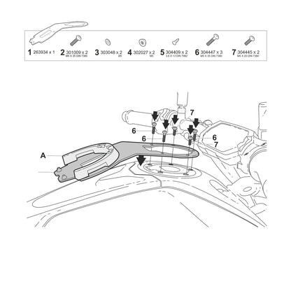 Mounting tank bag Click system Shad Yamaha MT07 18-24 