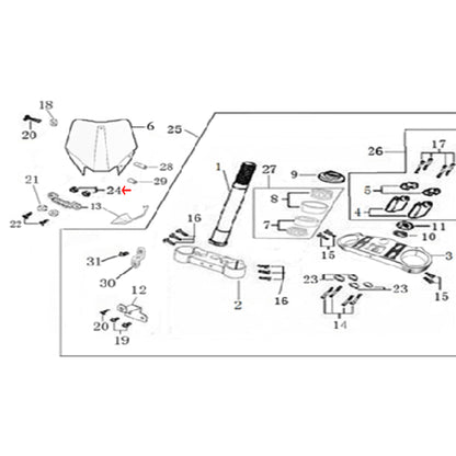 Support passe-câbles de Plaque phare  75x100mm Pitbike YCF 