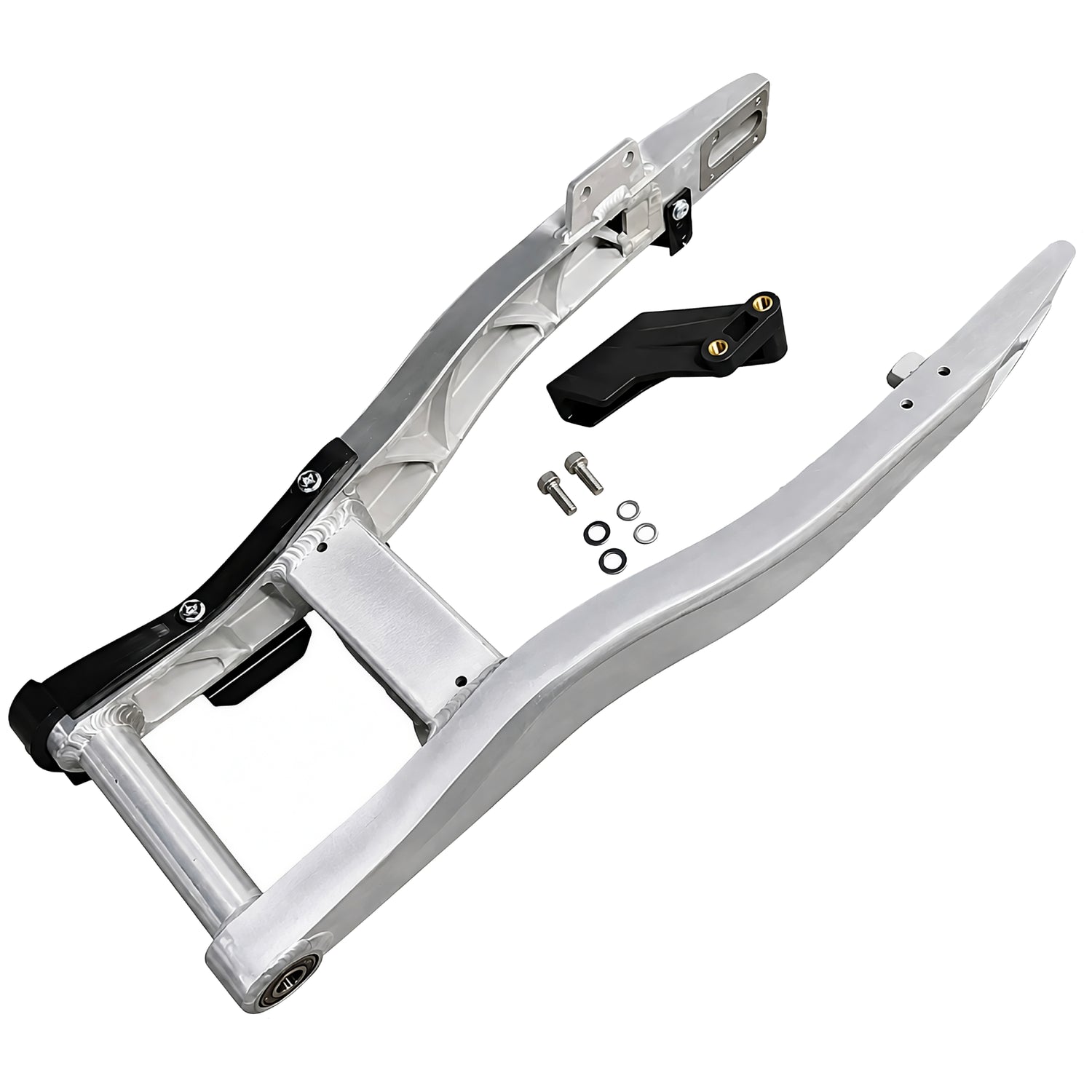Basculante de aluminio reforzado 460 mm YCF SP3 con patín de basculante y guía de cadena incluidos.