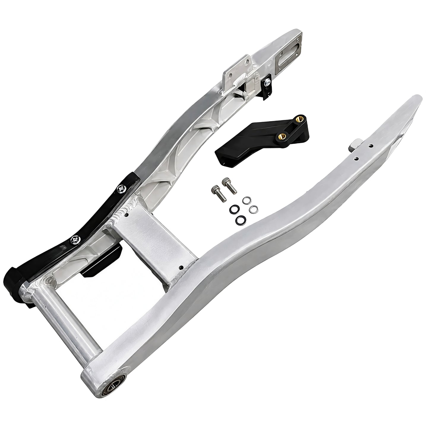 Basculante de aluminio reforzado 460 mm YCF SP3 con patín de basculante y guía de cadena incluidos.