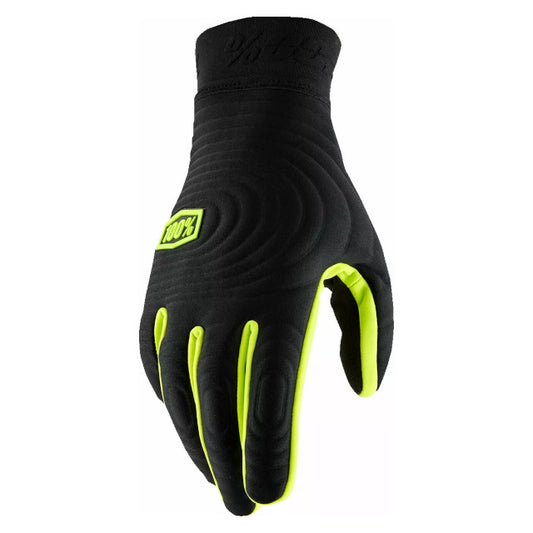 100% Brisker Xtrem winter gloves black-fluor yellow