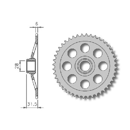 Corona de transmisión Aprilia RS 50 <1998 paso 420 IGM - acero