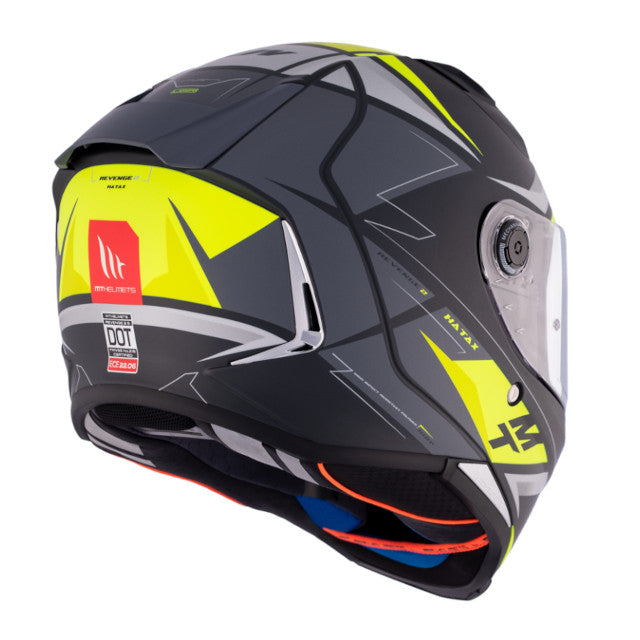 Casco integral MT Helmets Revenge 2 S Hatax C3 amarillo flúor-gris mate