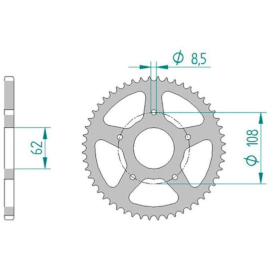 Corona de transmisión Rieju SMX 50 >2006 llanta aleacion paso 420 IGM - acero