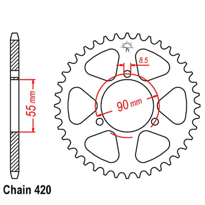 Corona de transmisión Rieju RS2 Matrix paso 420 IGM - acero