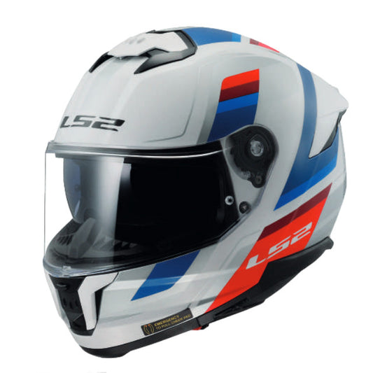 Casco Integral Hombre LS2 FF808 Stream II Vintage blanco-azul-rojo