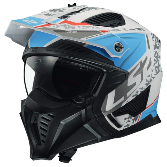 Casco LS2 OF606 Drifter Devor blanco-azul mate