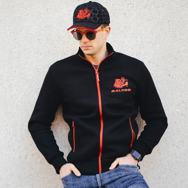 Sudadera negra con logo rojo Malossi