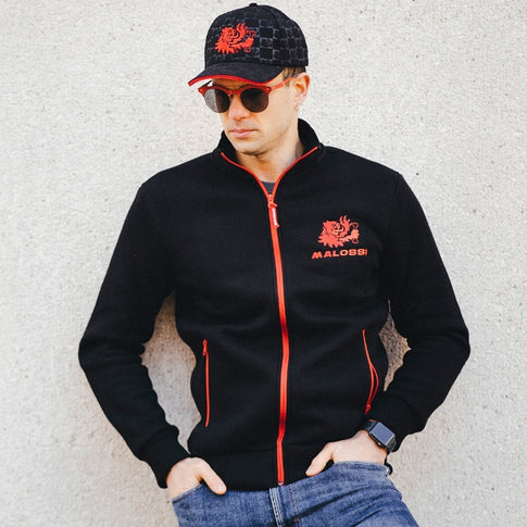 Sudadera negra con logo rojo Malossi