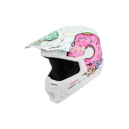 Noend Donuts white children's motocross helmet
