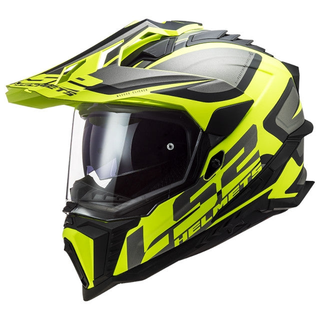 Casco Cross LS2 MX701 Explorer Alter negro mate-amarillo flúor