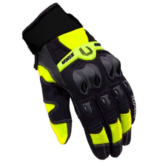 Gants été avec protection Cross Unik X6 noir-jaune fluo