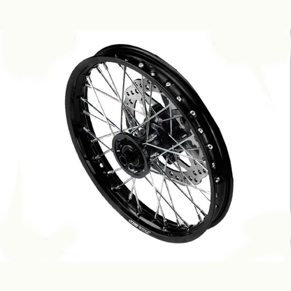 Llanta delantera aluminio completa 1.4x12" buje CNC Pitbike YCF