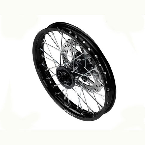 Llanta delantera aluminio completa 1.4x12" buje CNC Pitbike YCF