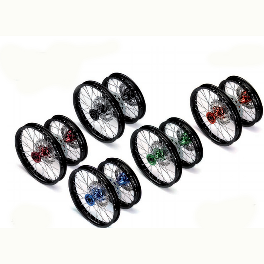 Complete rear aluminium wheel 1.85x12" CNC hub Pitbike YCF