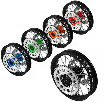 Llanta trasera aluminio completa 1.4x10" buje CNC Pitbike YCF 50