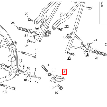 Original left driver footpeg Sherco SM-R / SE-R 50