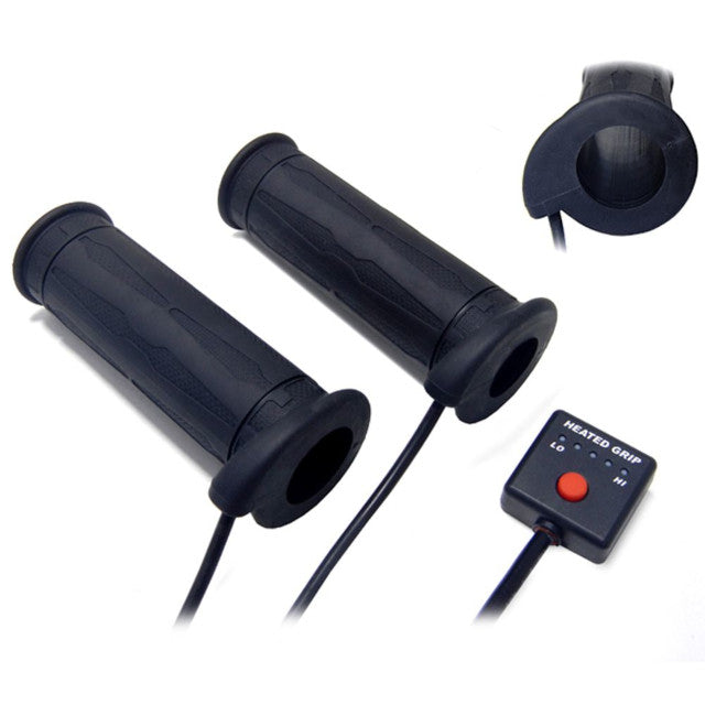 Puños calefactables 7/8" + 1" con interruptor externo L.130mm Koso - negro AM10700E