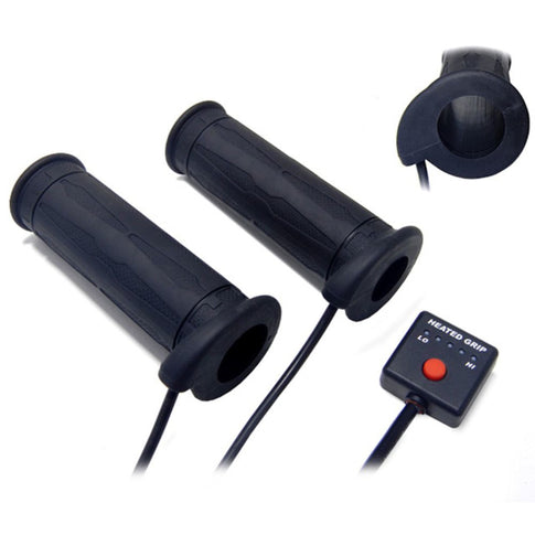 Puños calefactables 7/8" + 1" con interruptor externo L.130mm Koso - negro AM10700E