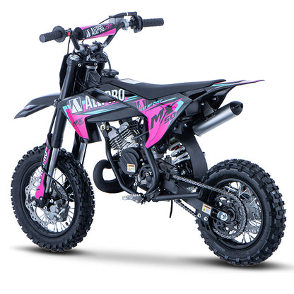 Children's pit bike Minicross 50cc MX 2T AC 12/10 wheel Allpro - pink