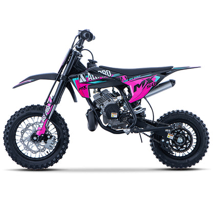 Children's pit bike Minicross 50cc MX 2T AC 12/10 wheel Allpro - pink