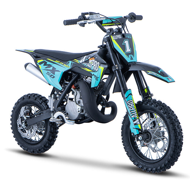 Children's pitbike Minicross 50cc MX 2T AC 12/10 wheel Allpro - Blue
