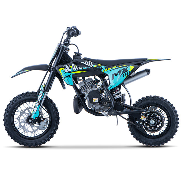 Children's pitbike Minicross 50cc MX 2T AC 12/10 wheel Allpro - Blue