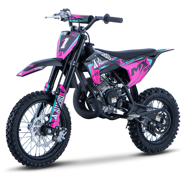 Pitbike infantil Minicross 50cc MX 2T AC llanta 14/12 AllPro - rosa