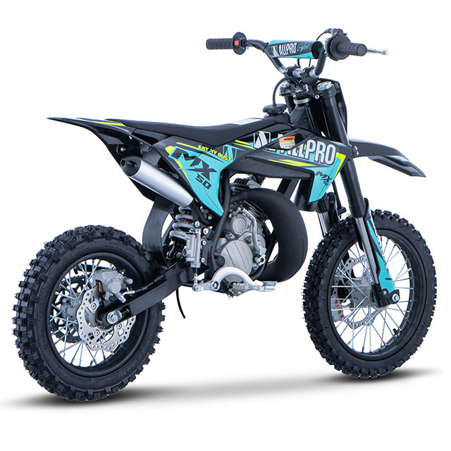 Pitbike infantil Minicross 50cc MX 2T AC llanta 14/12 AllPro - Azul
