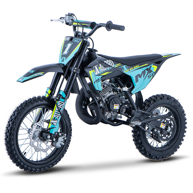 Pitbike infantil Minicross 50cc MX 2T AC llanta 14/12 AllPro - Azul