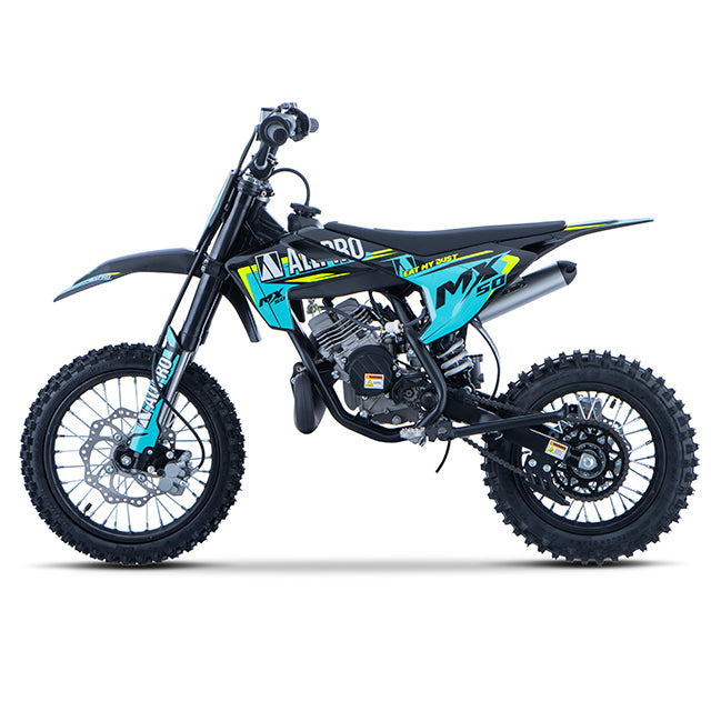 Pitbike infantil Minicross 50cc MX 2T AC llanta 14/12 AllPro - Azul