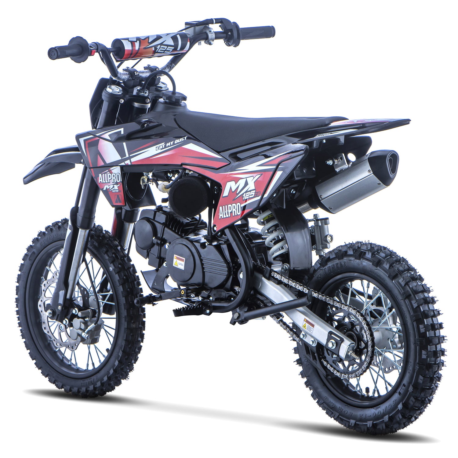 Pitbike infantil Cross MX 125 ZS 4T Zongshen semi-automática 14/12 AllPro Rojo