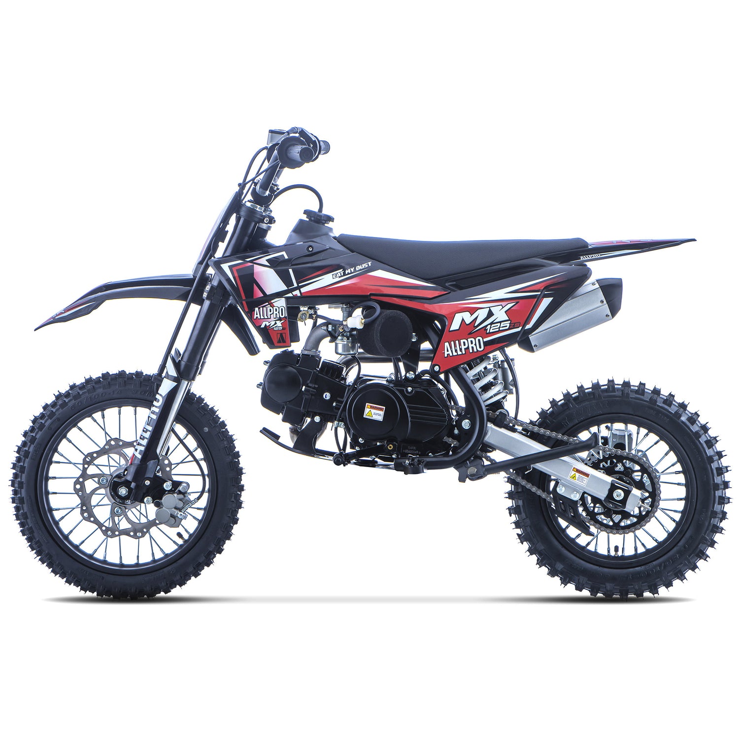 Pitbike infantil Cross MX 125 ZS 4T Zongshen semi-automática 14/12 AllPro Rojo