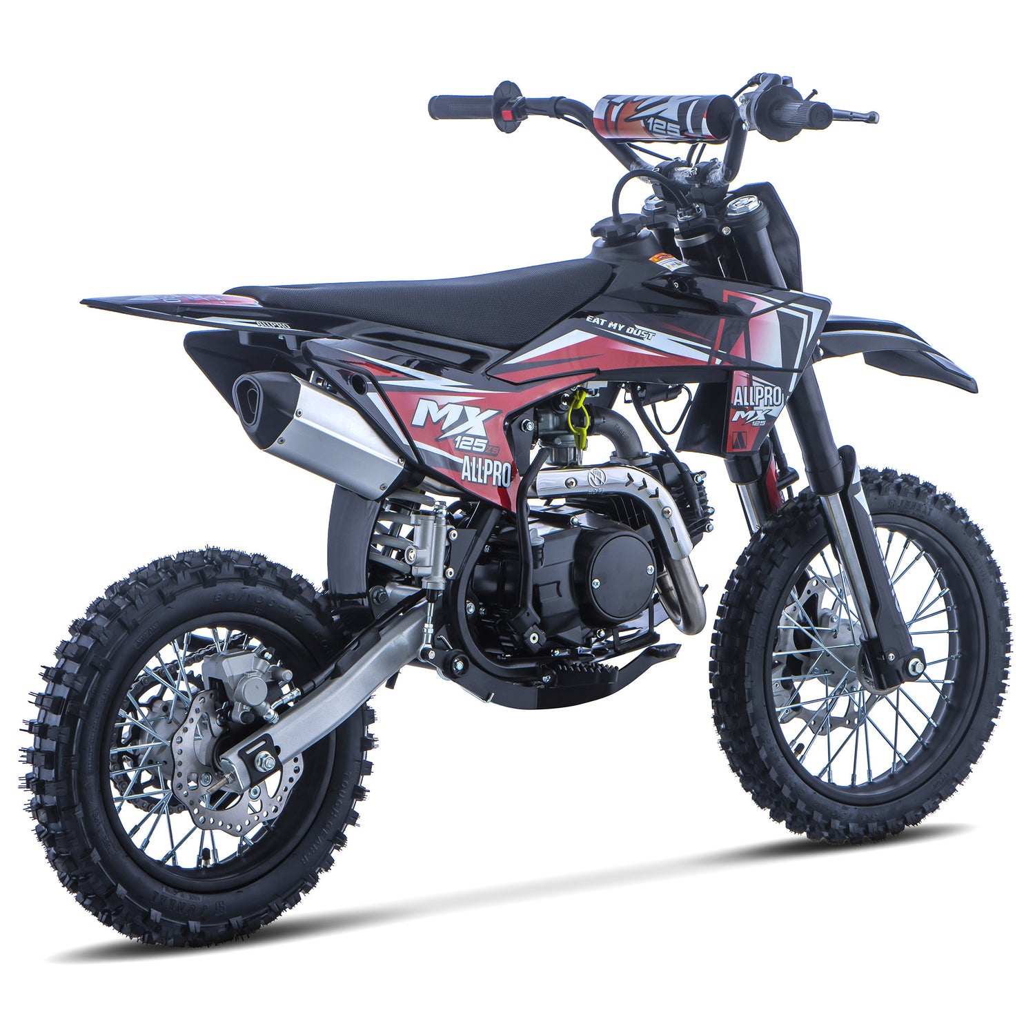 Pitbike infantil Cross MX 125 ZS 4T Zongshen semi-automática 14/12 AllPro Rojo