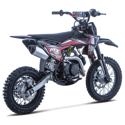 Pitbike infantil Cross MX 125 ZS 4T Zongshen semi-automática 14/12 AllPro Rojo