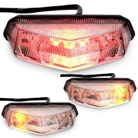 Feu arrière LED avec clignotants blackline AllPro - transparent