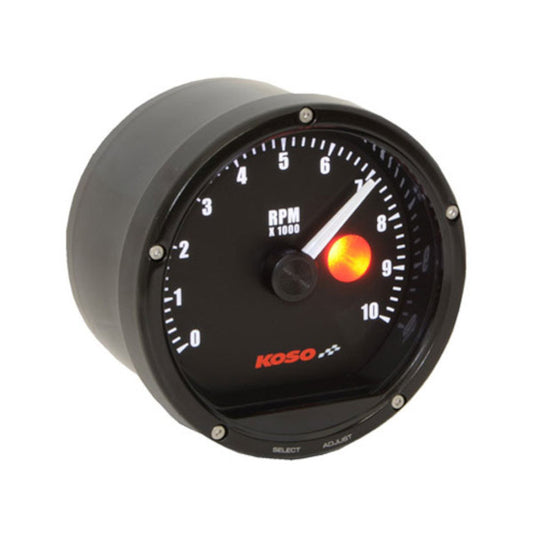 Compteur de vitesse et compte-tours avec témoin de changement D75 10 000 RPM Koso - noir