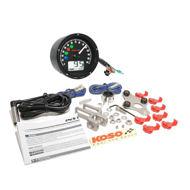 Velocimetro y RPM D75 0-140 km/h Koso - negro BA035171