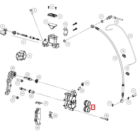 Kit pistones y tóricas pinza de freno delantera Gas Gas EC 125/200/250/300 >2008