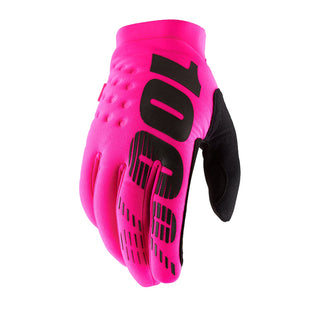 100% Brisker Winter Motocross Gloves - neon pink