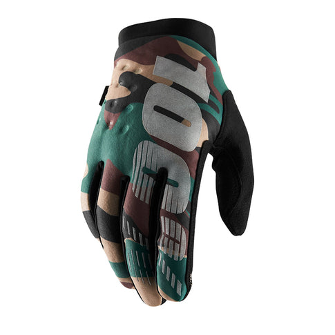 100% Brisker camo-black Winter Motocross Gloves