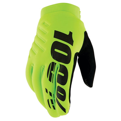 100% Brisker Winter Motocross Gloves - Fluorescent Yellow