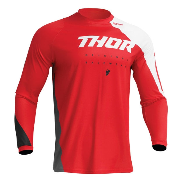 Camiseta Infantil Off-Road Thor Sector Edge - rojo-blanco