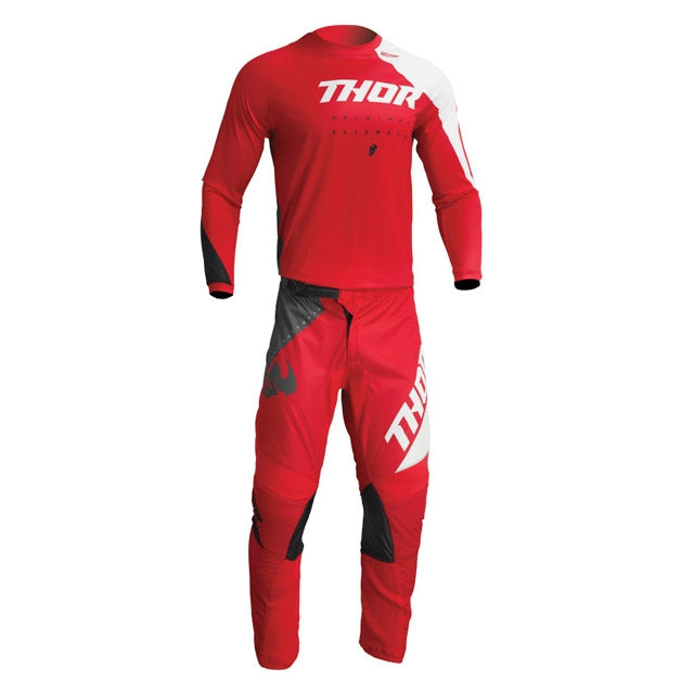 Camiseta Infantil Off-Road Thor Sector Edge - rojo-blanco